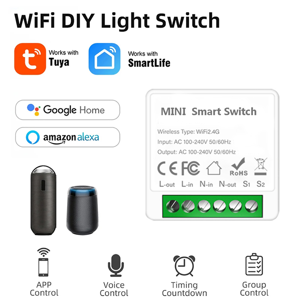 Kontrol 2 Arah Tuya Mini 16A W - Home Automation Diy ulasan dan harga